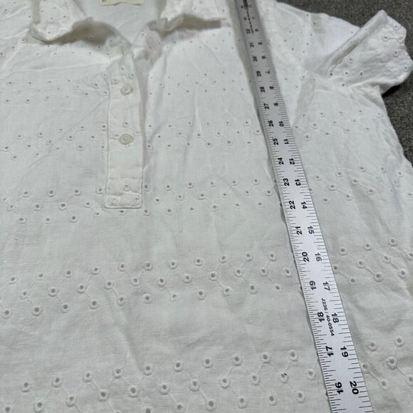 Everlane The Linen Eyelet Shirtdress Bright White Collared Women's Size Medium - Picture 7 of 8